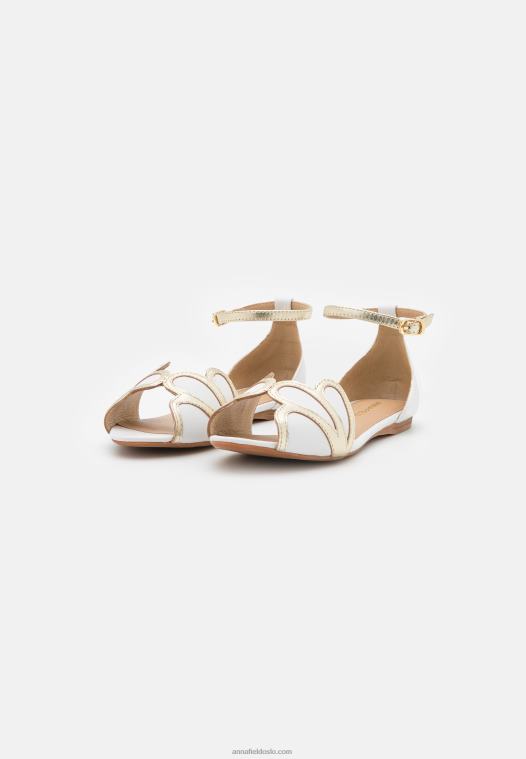 Anna Field kvinner skinn peeptoe ballett pumps hvit P266L2087