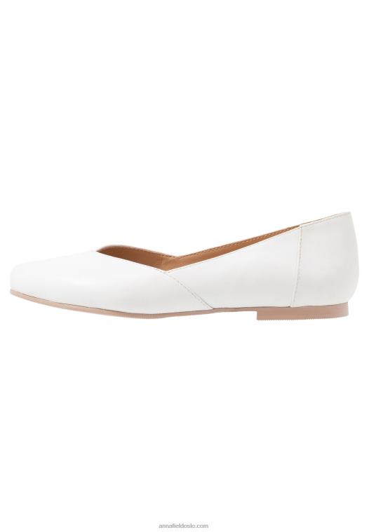 Anna Field kvinner skinnballerinaer ballettpumper hvit P266L2135