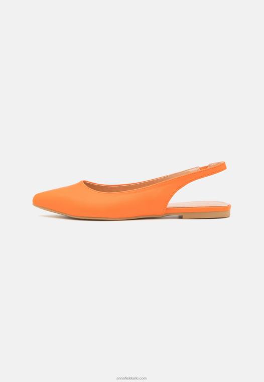 Anna Field kvinner slingback ballet pumps oransje P266L2184
