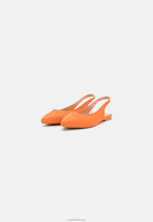 Anna Field kvinner slingback ballet pumps oransje P266L2184
