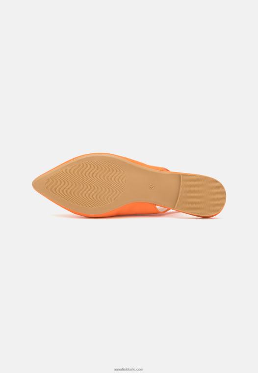 Anna Field kvinner slingback ballet pumps oransje P266L2184