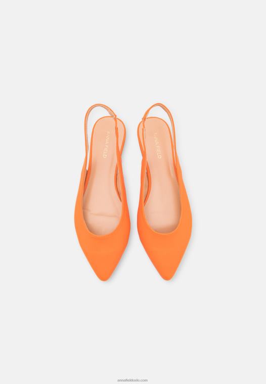 Anna Field kvinner slingback ballet pumps oransje P266L2184
