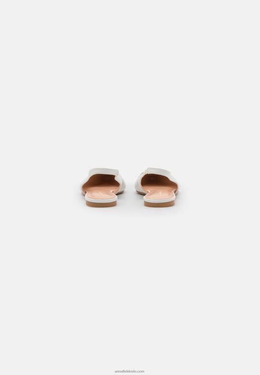 Anna Field kvinner slingback ballett pumps hvit P266L2181