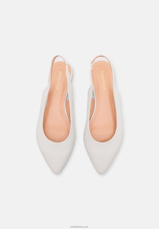 Anna Field kvinner slingback ballett pumps hvit P266L2181