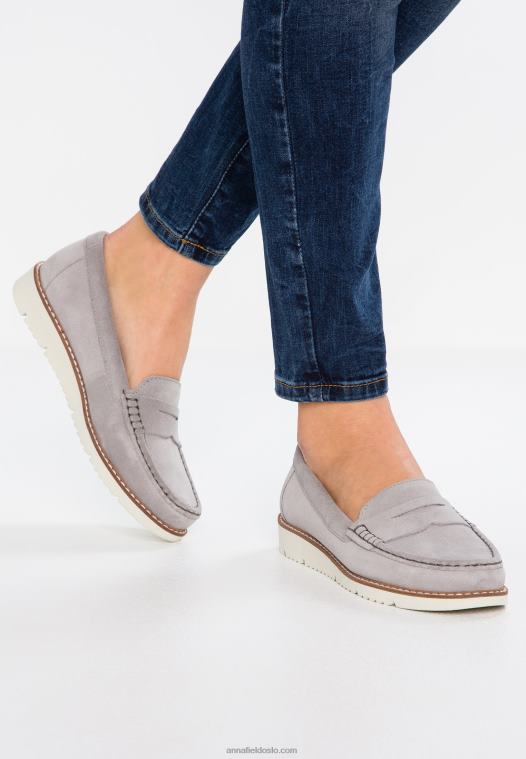 Anna Field kvinner komfort skinn slip-ons grå P266L1784