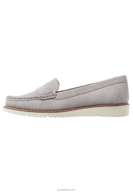 Anna Field kvinner komfort skinn slip-ons grå P266L1784