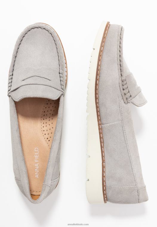 Anna Field kvinner komfort skinn slip-ons grå P266L1784