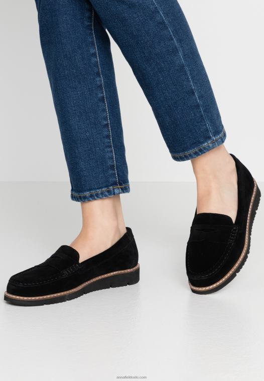 Anna Field kvinner komfort skinn slip-ons svart P266L1787