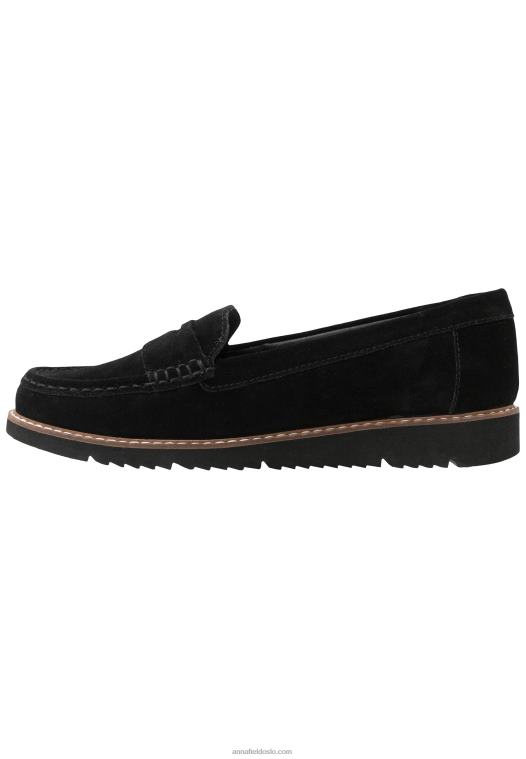 Anna Field kvinner komfort skinn slip-ons svart P266L1787