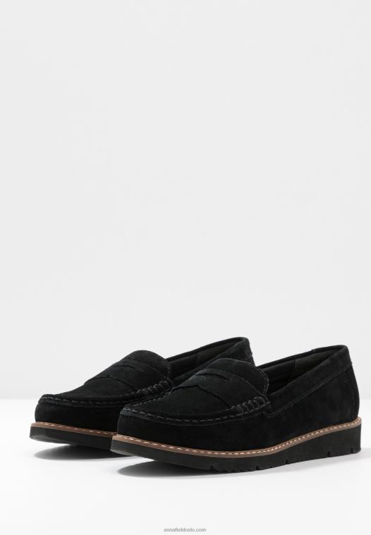 Anna Field kvinner komfort skinn slip-ons svart P266L1787