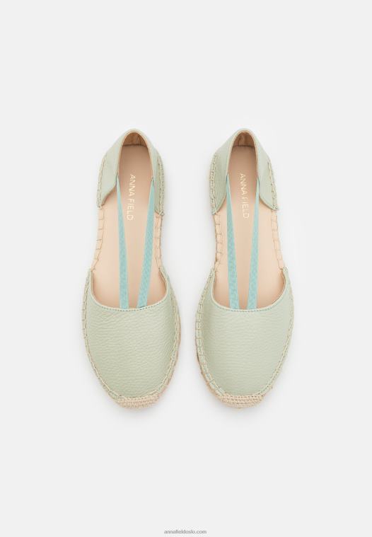 Anna Field kvinner lær espadriller mint P266L1846
