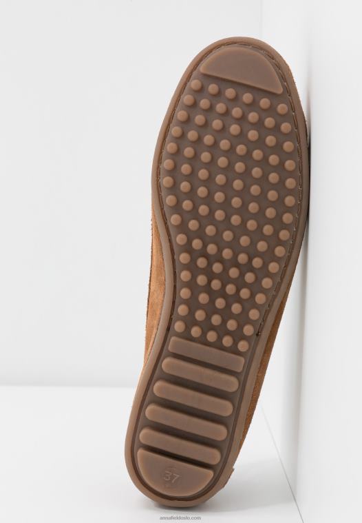 Anna Field kvinner lær mokasiner konjakk P266L1858