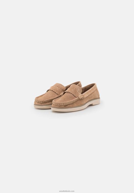 Anna Field kvinner skinn slip-ons beige P266L1796