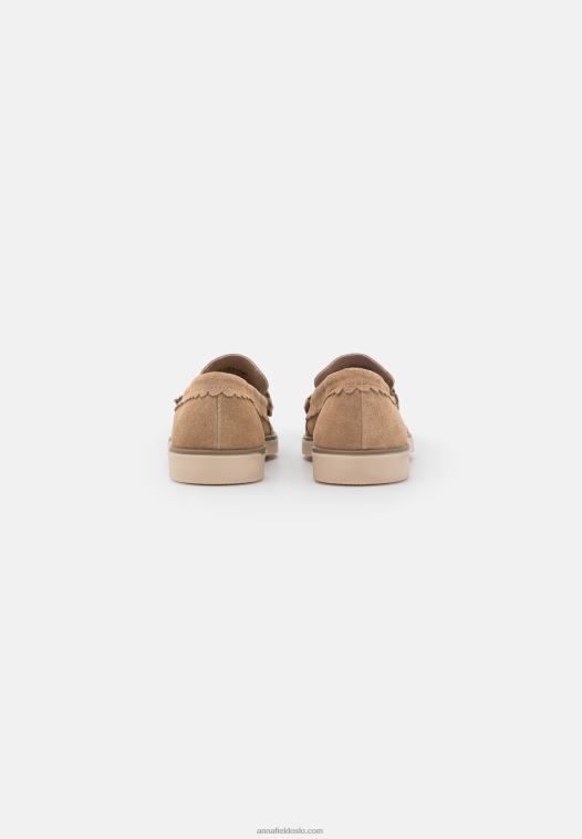 Anna Field kvinner skinn slip-ons beige P266L1796