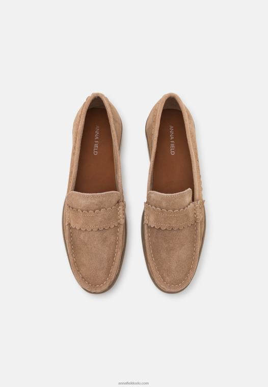 Anna Field kvinner skinn slip-ons beige P266L1796