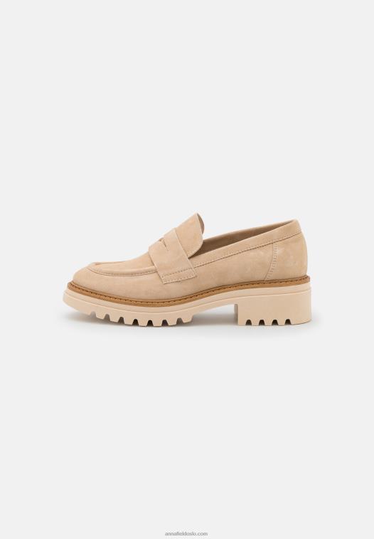 Anna Field kvinner skinn slip-ons beige P266L1807