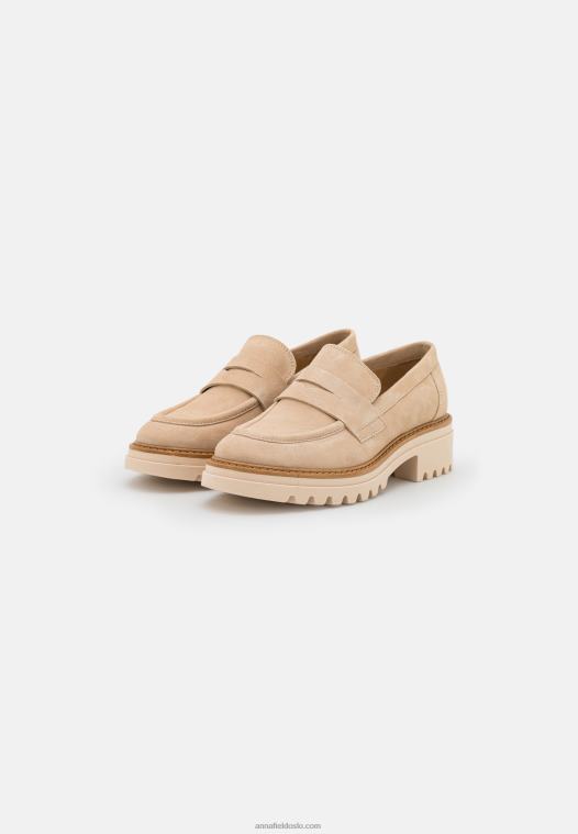 Anna Field kvinner skinn slip-ons beige P266L1807