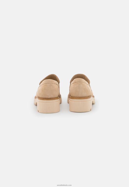 Anna Field kvinner skinn slip-ons beige P266L1807