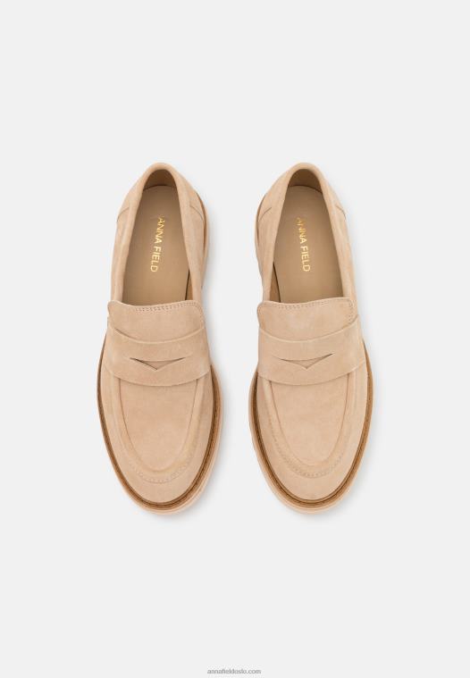 Anna Field kvinner skinn slip-ons beige P266L1807