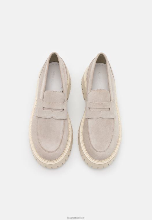 Anna Field kvinner skinn slip-ons beige P266L1808