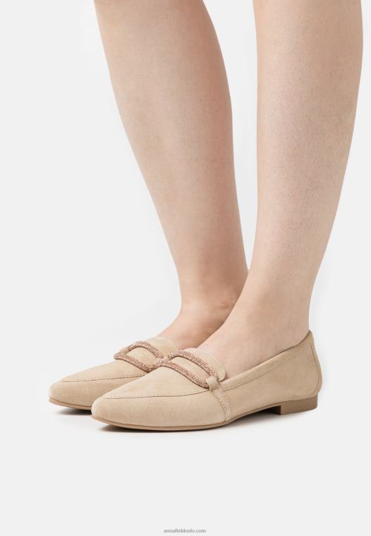 Anna Field kvinner skinn slip-ons beige P266L1810