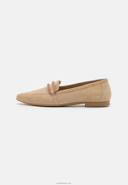 Anna Field kvinner skinn slip-ons beige P266L1810