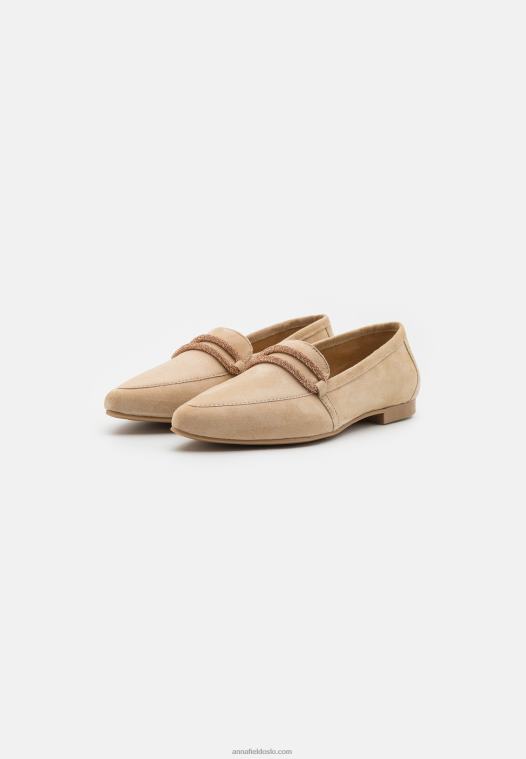 Anna Field kvinner skinn slip-ons beige P266L1810
