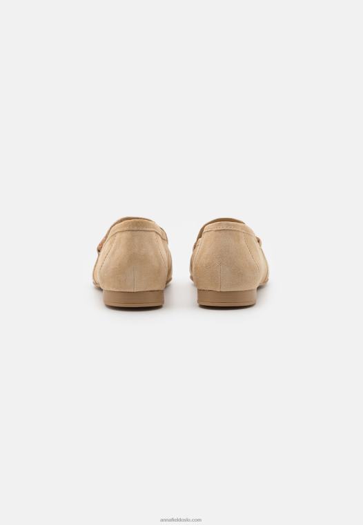 Anna Field kvinner skinn slip-ons beige P266L1810