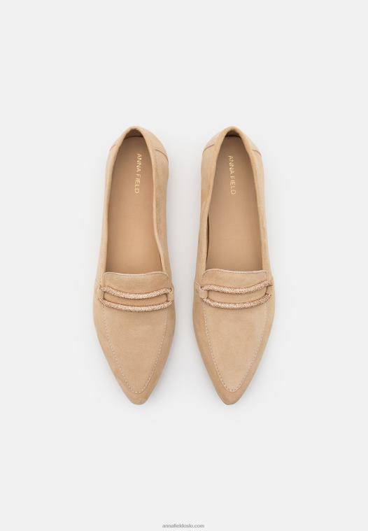 Anna Field kvinner skinn slip-ons beige P266L1810