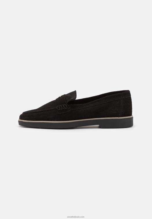 Anna Field kvinner skinn slip-ons svart P266L1794