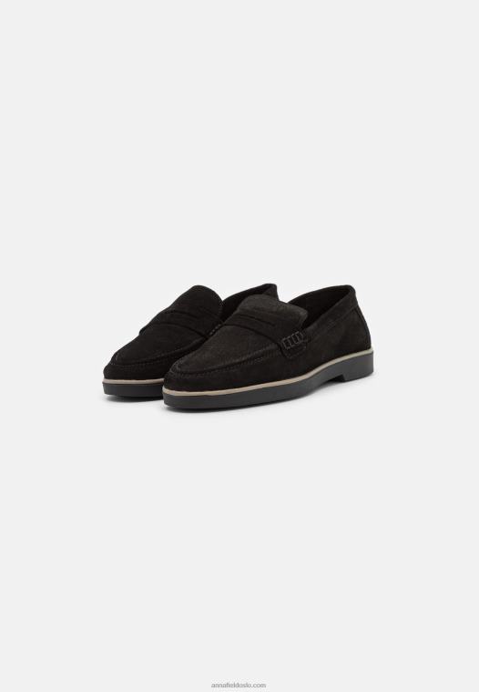 Anna Field kvinner skinn slip-ons svart P266L1794