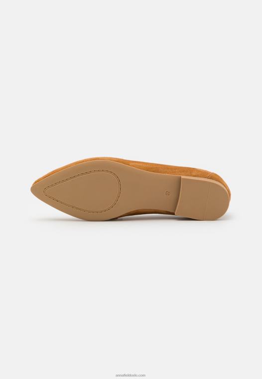 Anna Field kvinner slip-ons cognac i skinn P266L1819