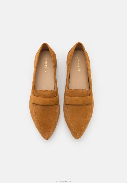 Anna Field kvinner slip-ons cognac i skinn P266L1819