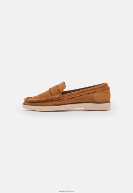 Anna Field kvinner slip-ons cognac i skinn P266L1825