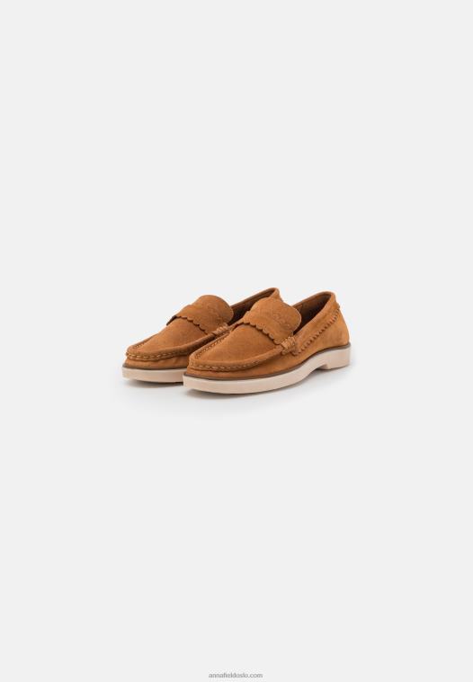 Anna Field kvinner slip-ons cognac i skinn P266L1825