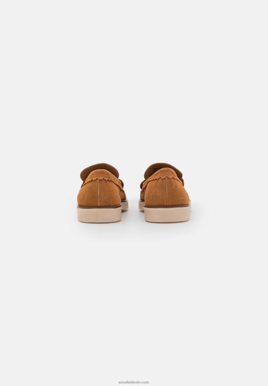 Anna Field kvinner slip-ons cognac i skinn P266L1825