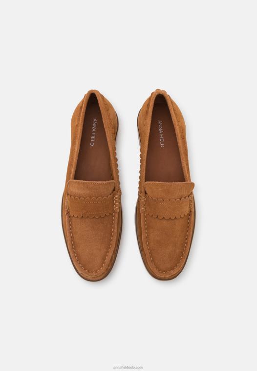 Anna Field kvinner slip-ons cognac i skinn P266L1825