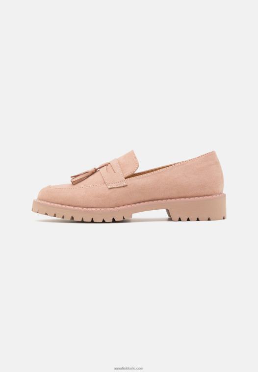 Anna Field kvinner slip-ons rosa gull P266L1799