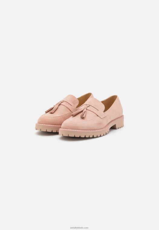 Anna Field kvinner slip-ons rosa gull P266L1799