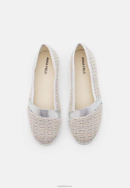 Anna Field kvinner slip-ons sølv P266L1826