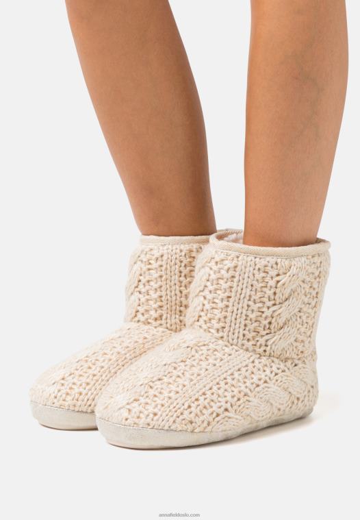 Anna Field kvinner gull-metallisk tråd tøfler gullfargede P266L2277