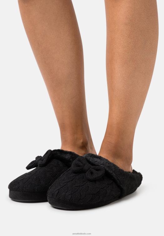 Anna Field kvinner tøfler svarte P266L2278