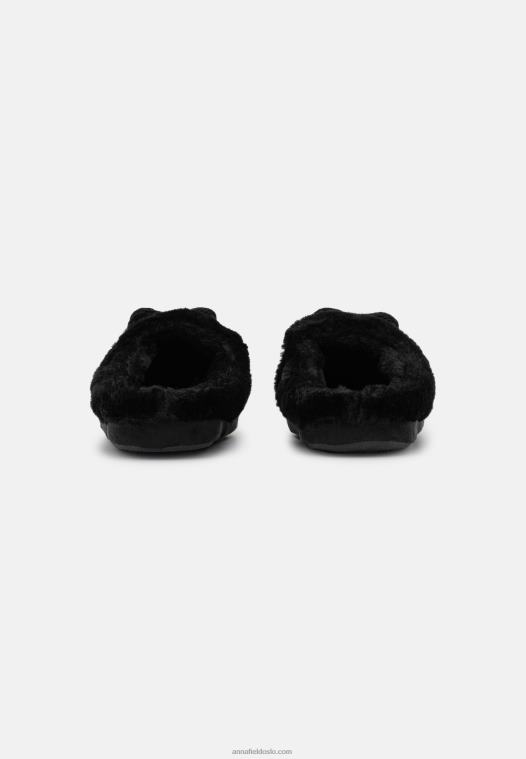 Anna Field kvinner tøfler svarte P266L2278