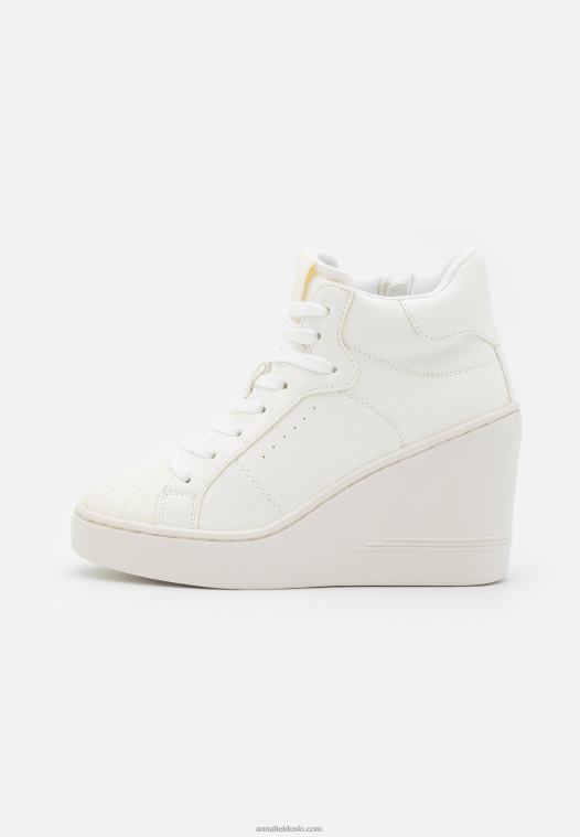 Anna Field kvinner høye joggesko hvit P266L1229