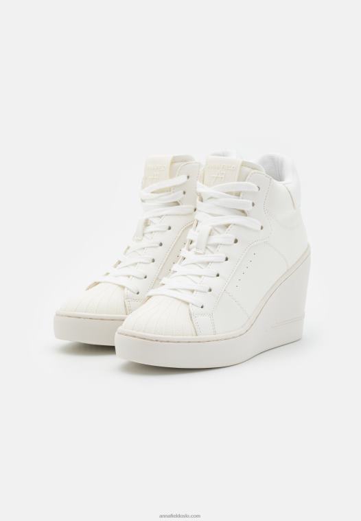 Anna Field kvinner høye joggesko hvit P266L1229