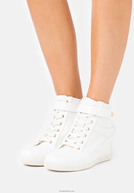 Anna Field kvinner høye joggesko hvit P266L1230