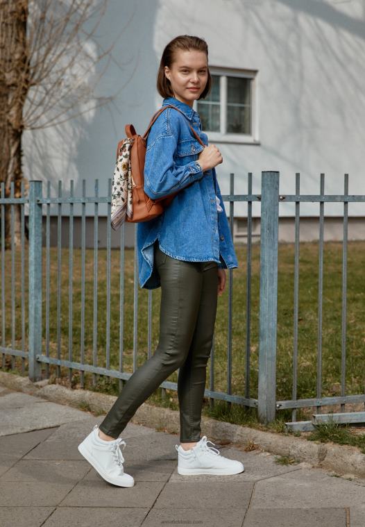 Anna Field kvinner høye joggesko hvit P266L1233