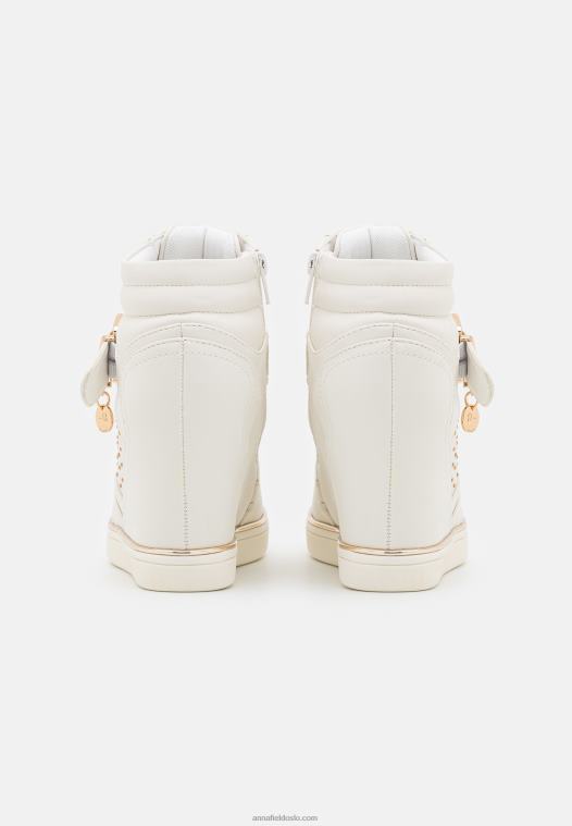 Anna Field kvinner høye joggesko hvit P266L1239