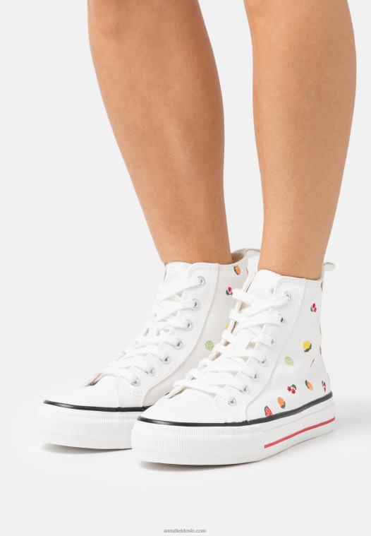 Anna Field kvinner høye joggesko hvit P266L1240