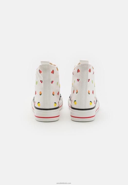 Anna Field kvinner høye joggesko hvit P266L1240